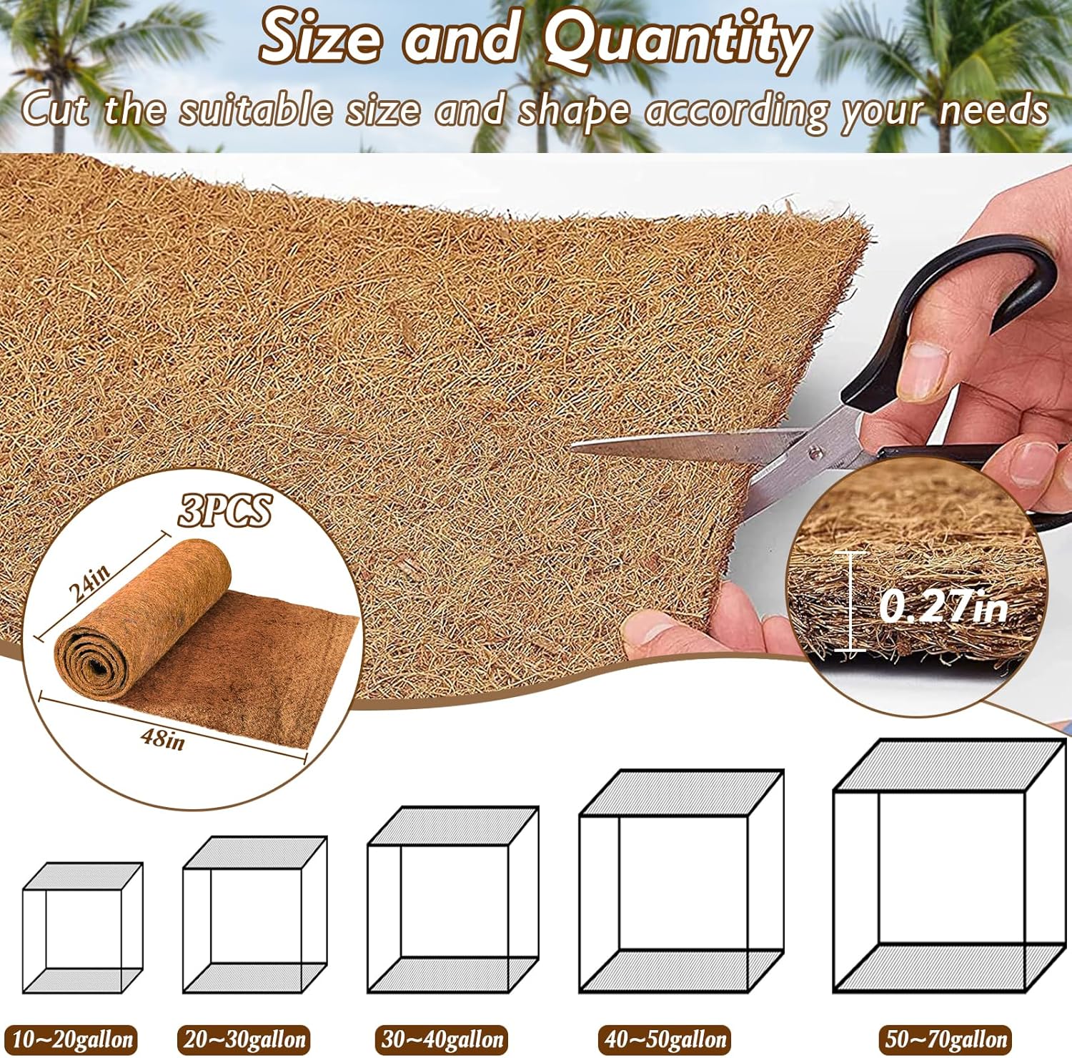 3 Rolls Reptile Carpet, 24x48i - Substrate Coconut Fiber 리뷰 및 가격