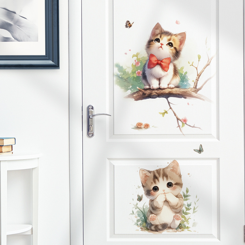Kawaii Pastel Cat & Butterfly  - Pvc Panel Background 리뷰 및 가격