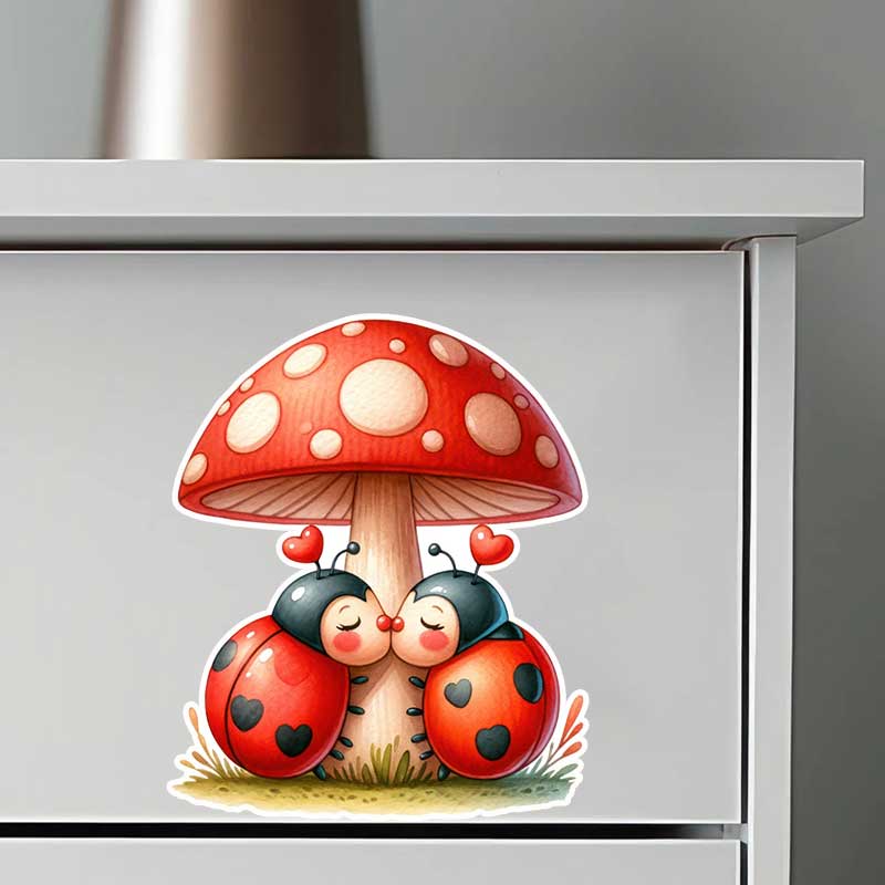 Cute Ladybug Wall Stickers Liv - Pvc Panel Background 리뷰 및 가격
