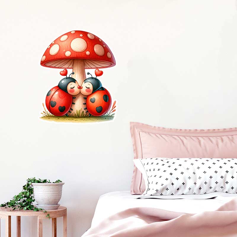 Cute Ladybug Wall Stickers Liv - Pvc Panel Background 리뷰 및 가격