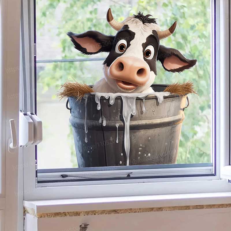 Cute Cow Wall Stickers Self-Ad - Pvc Panel Background 리뷰 및 가격
