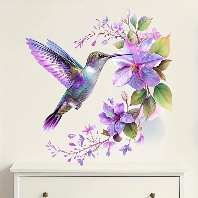 1 Purple Flower and Hummingbir - Pvc Panel Background 리뷰 및 가격