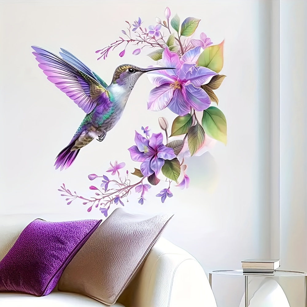 1 Purple Flower and Hummingbir - Pvc Panel Background 리뷰 및 가격