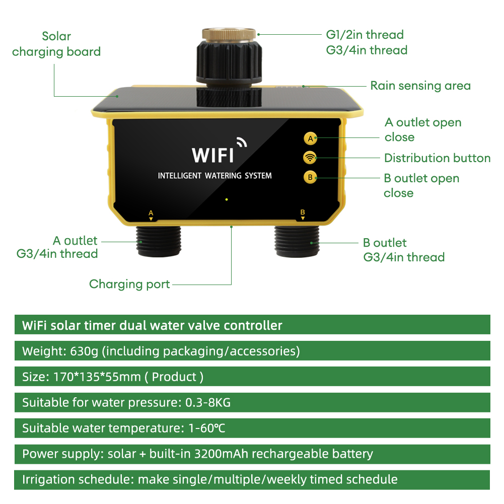 WiFi Solar Timer Dual Water Va - Timer Dual Outlet 리뷰 및 가격